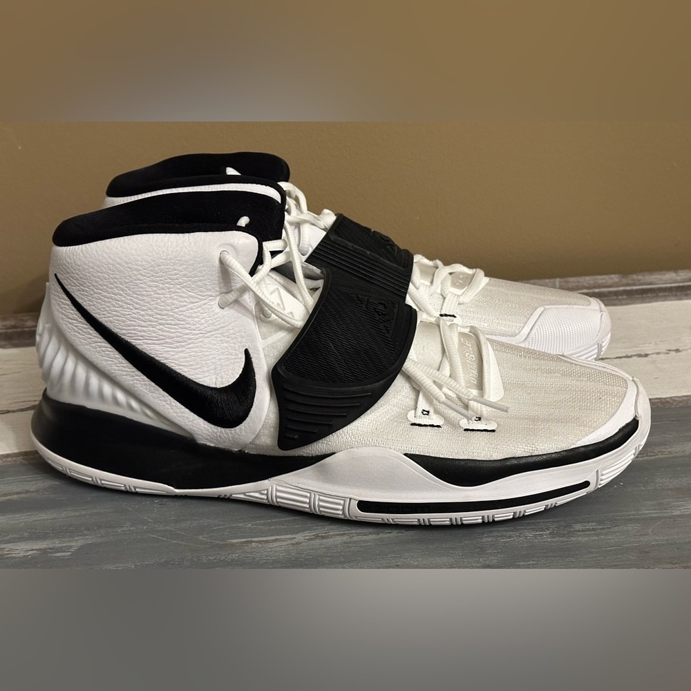 Nike Kyrie 6 White Black Basketball Shoes‎  Mens Size 14